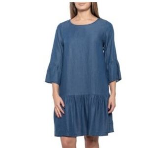 Fabiana Tesi denim blue dress, 3/4 sleeve, NWT, size medium